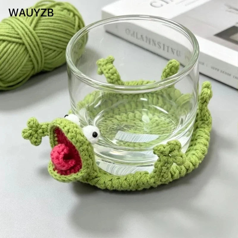 Sous-Verre Lézard En Crochet Pour Café