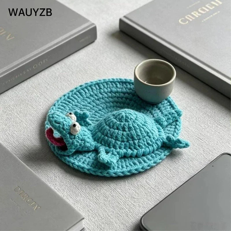 Sous-Verre Lézard En Crochet Pour Café