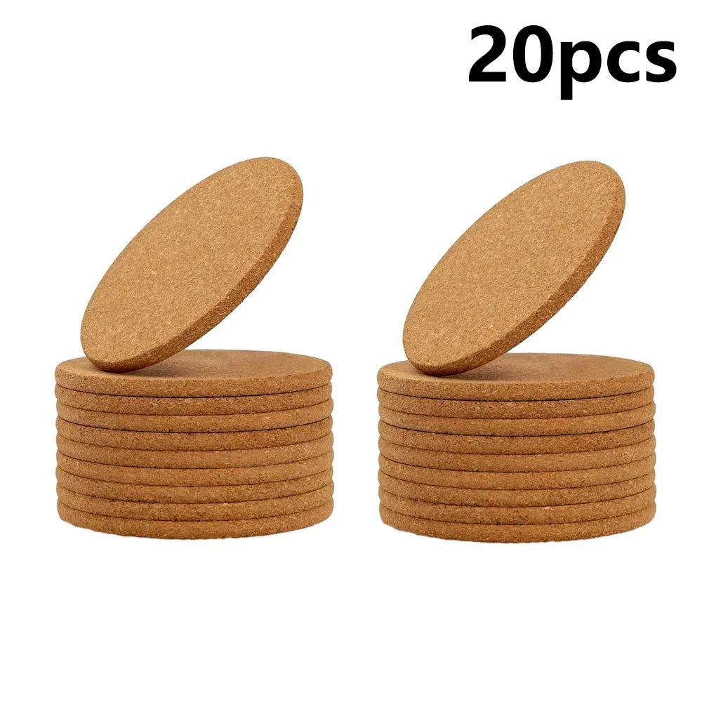 Sous-Verres Ronds en Liège Naturel 10 Pièces
