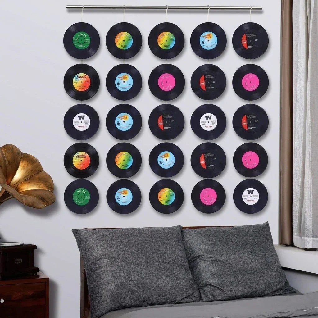 Sous-Verres Vinyle Rétro Colorés Lot de 6