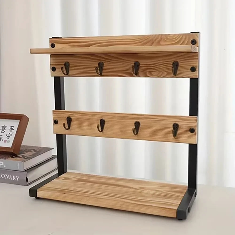 Support De Rangement En Bois Et Métal Pour Tasses