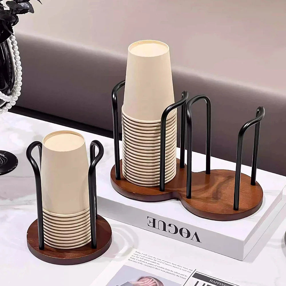 Support De Rangement Pour Tasses En Bois Et Métal