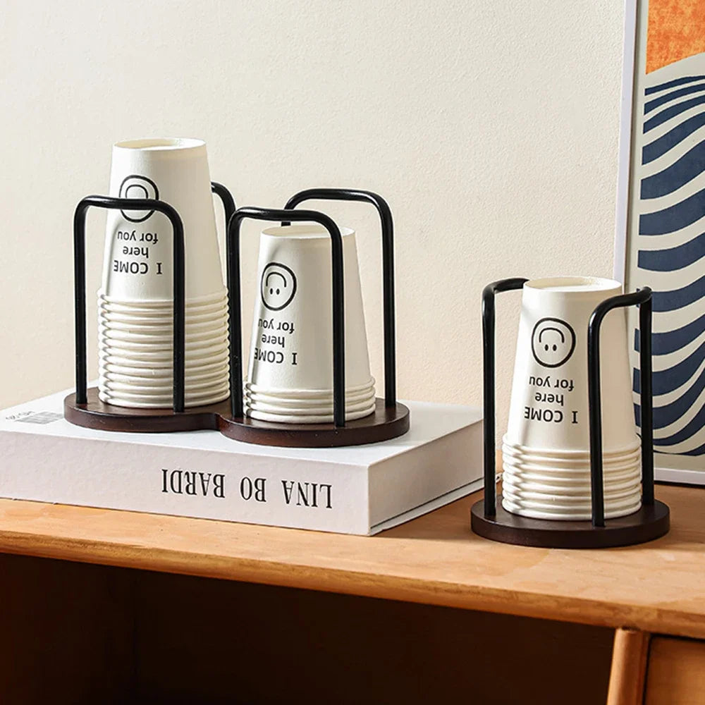 Support De Rangement Pour Tasses En Bois Et Métal
