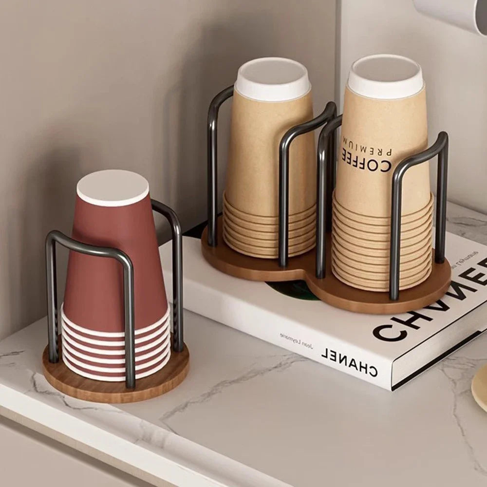 Support De Rangement Pour Tasses En Bois Et Métal