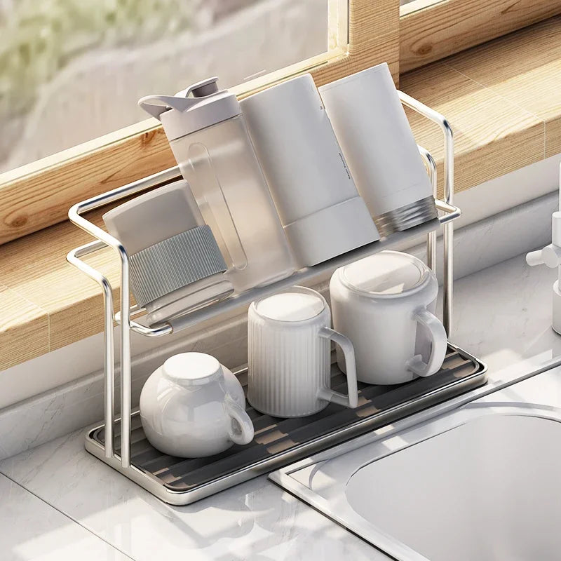 Support De Tasse En Acier Inoxydable Double Couche