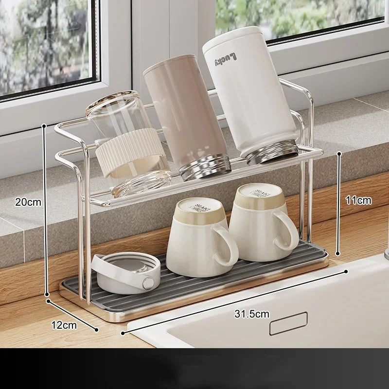 Support De Tasse En Acier Inoxydable Double Couche