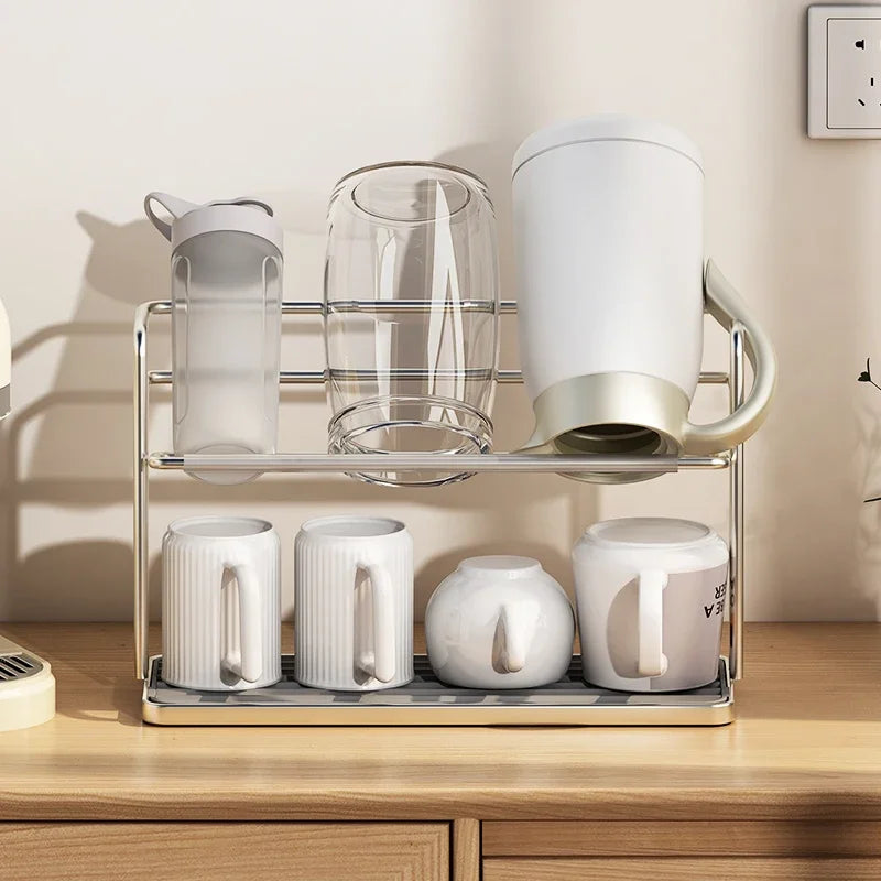 Support De Tasse En Acier Inoxydable Double Couche Image