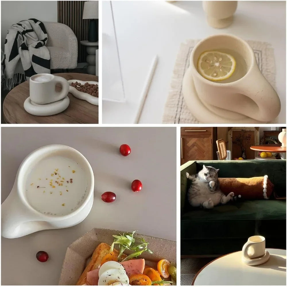Tasse à Café en Céramique avec Soucoupe
