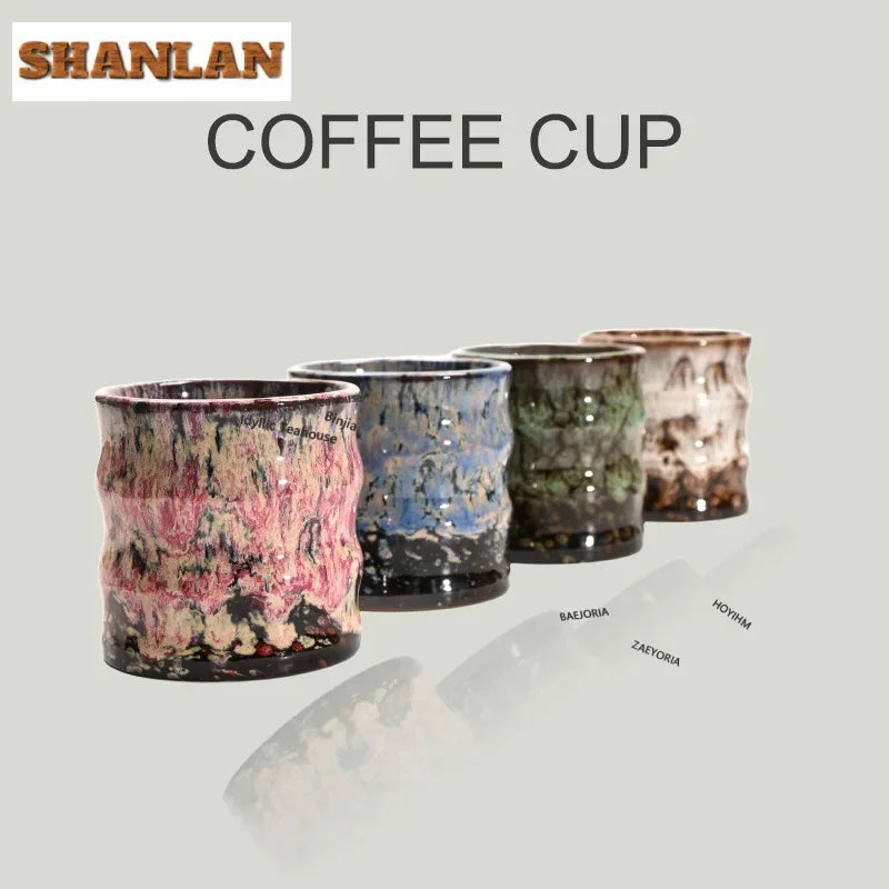 Tasse À Café En Céramique Émaillée Style Bambou 115 Ml