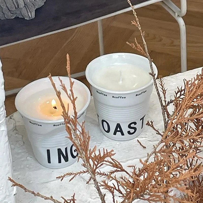 Tasse à Café en Céramique Froissée Nordique
