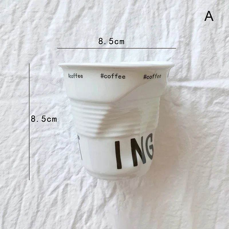 Tasse à Café en Céramique Froissée Nordique
