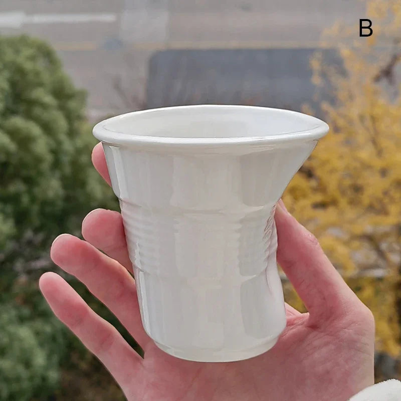 Tasse à Café en Céramique Froissée Nordique