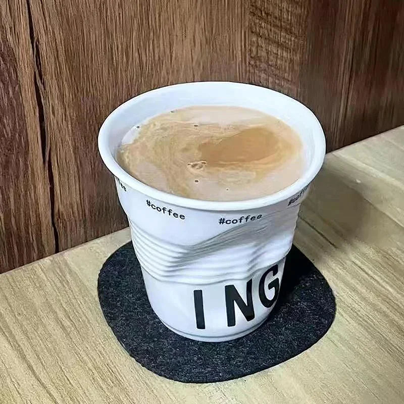 Tasse à Café en Céramique Froissée Nordique