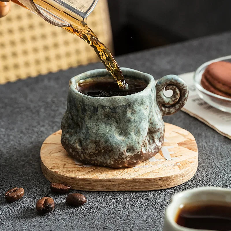 Tasse à Café en Céramique Rétro Artisanale