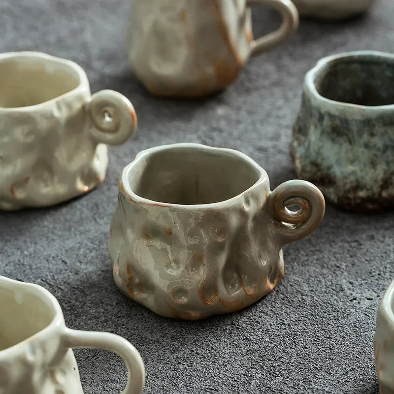Tasse à Café en Céramique Rétro Artisanale