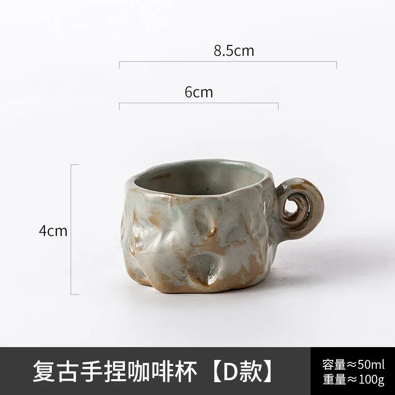 Tasse à Café en Céramique Rétro Artisanale