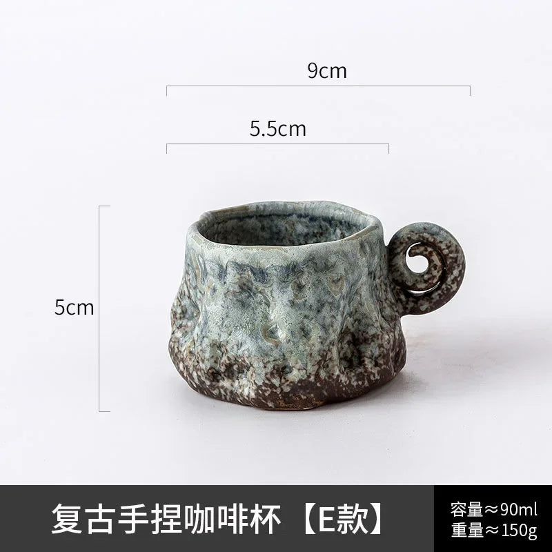 Tasse à Café en Céramique Rétro Artisanale