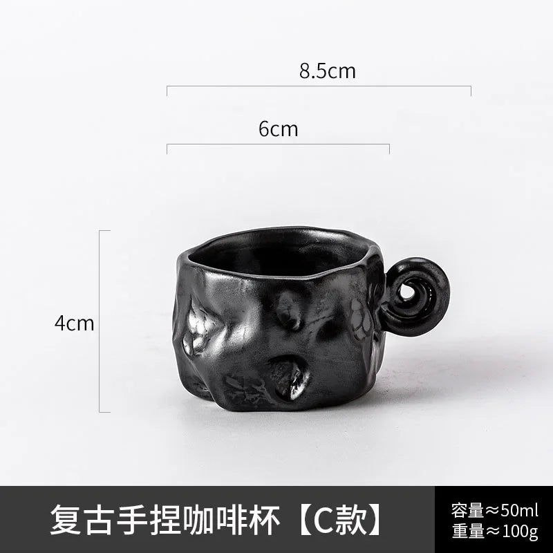 Tasse à Café en Céramique Rétro Artisanale