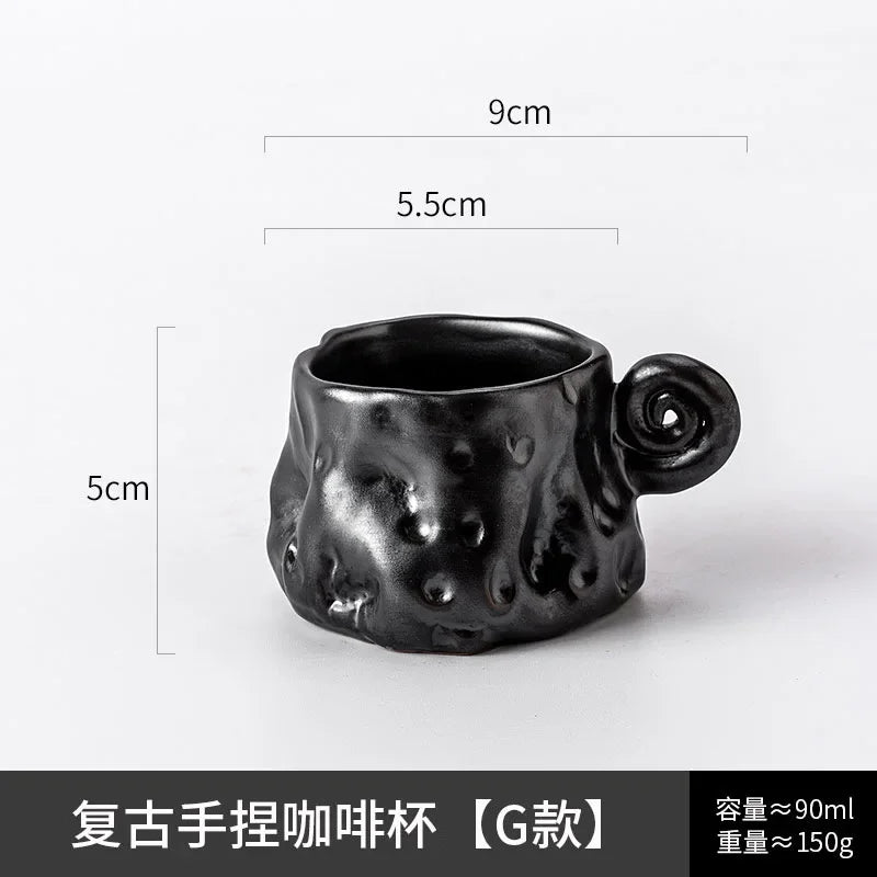 Tasse à Café en Céramique Rétro Artisanale