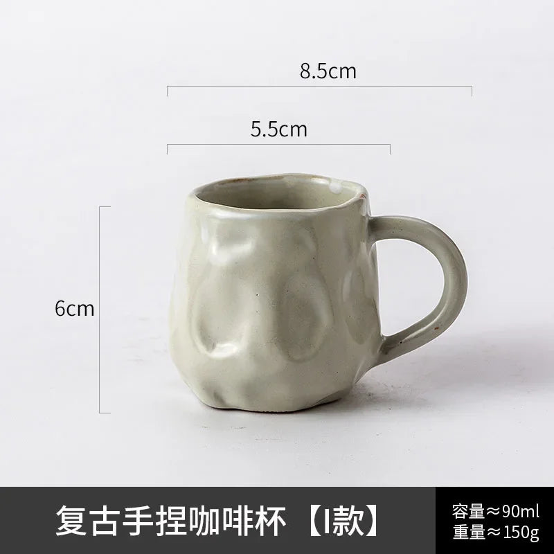 Tasse à Café en Céramique Rétro Artisanale