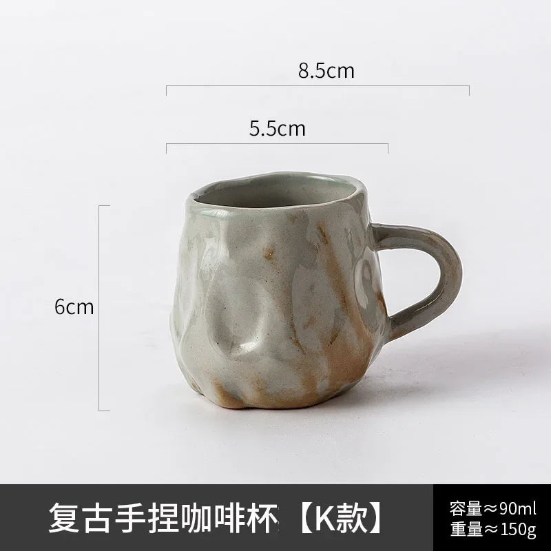 Tasse à Café en Céramique Rétro Artisanale