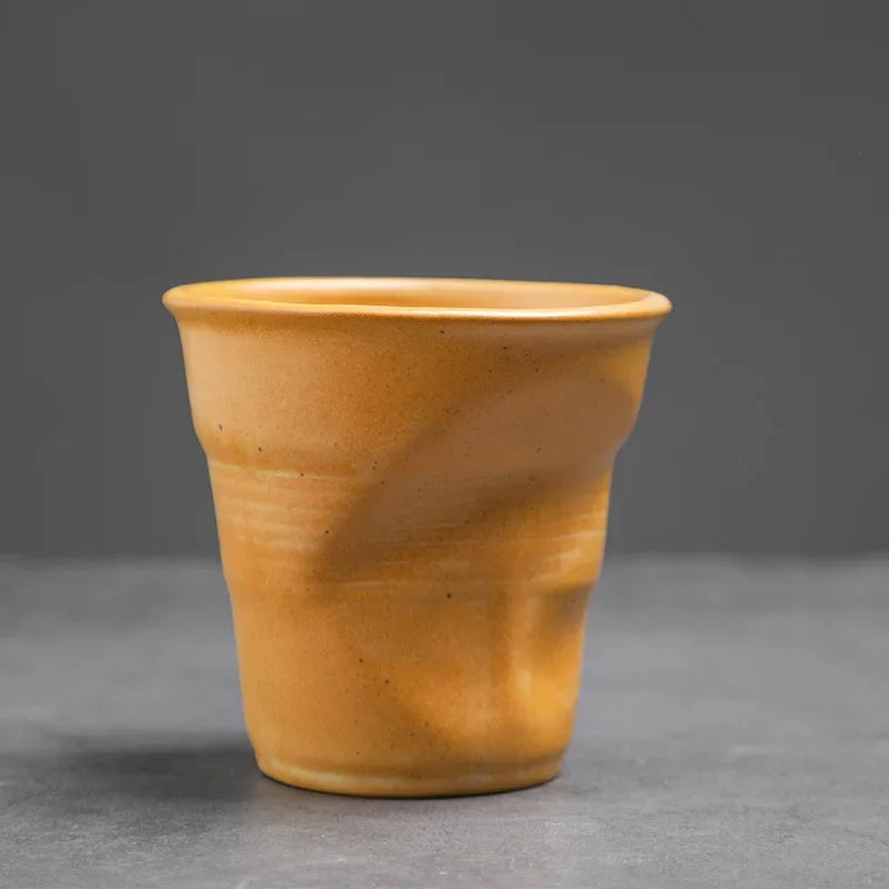 Tasse à Café en Céramique Rustique Finition Froissée