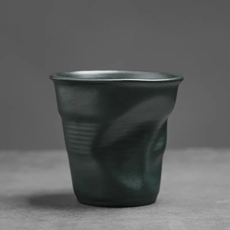 Tasse à Café en Céramique Rustique Finition Froissée