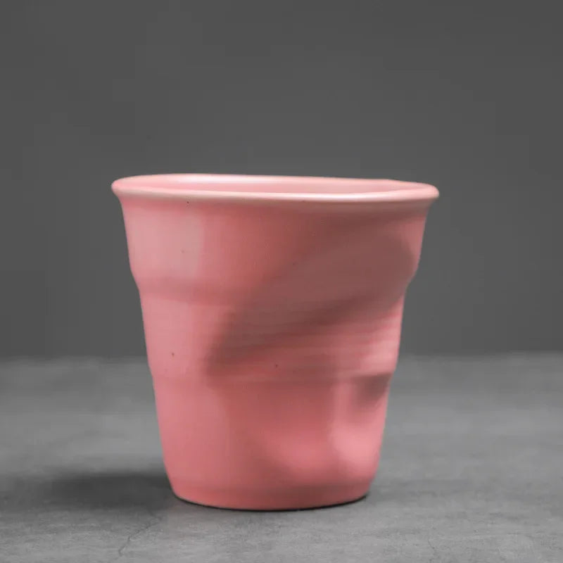 Tasse à Café en Céramique Rustique Finition Froissée