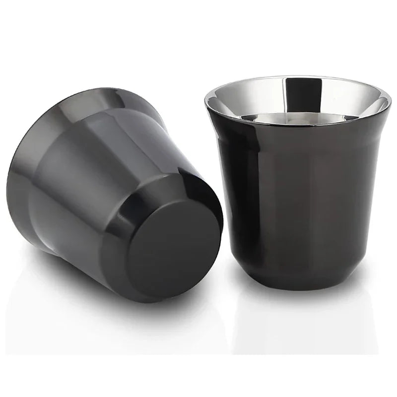 Tasse À Café Expresso En Acier Inoxydable Double Paroi 80 Ml