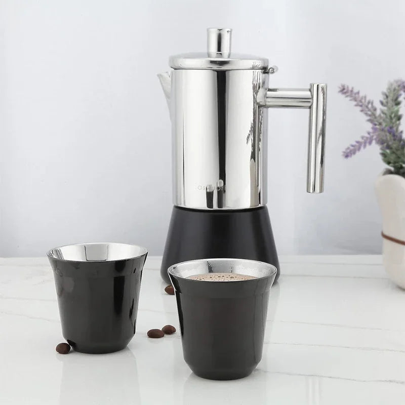 Tasse À Café Expresso En Acier Inoxydable Double Paroi 80 Ml