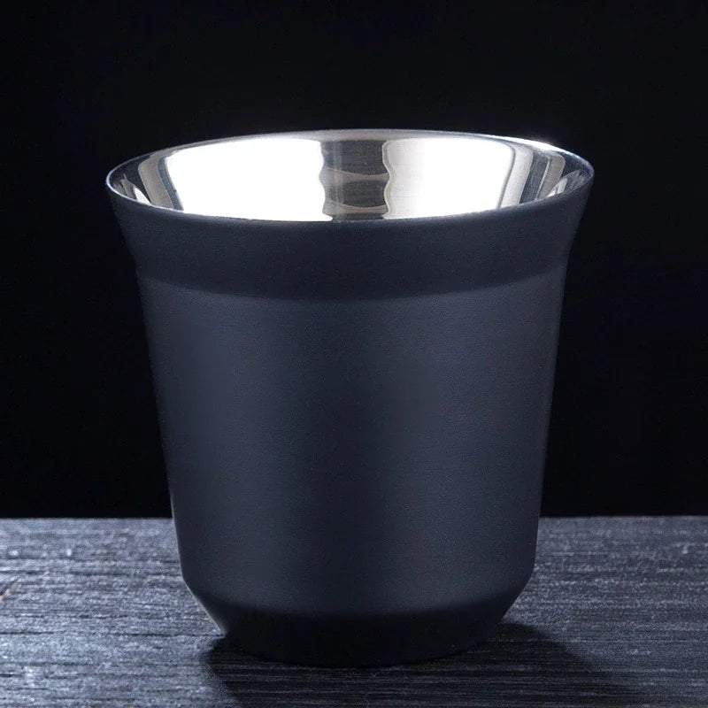 Tasse À Café Expresso En Acier Inoxydable Double Paroi 80 Ml