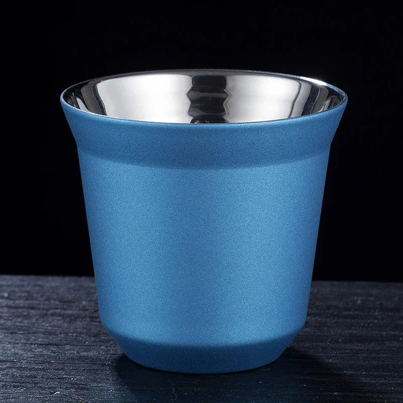 Tasse À Café Expresso En Acier Inoxydable Double Paroi 80 Ml