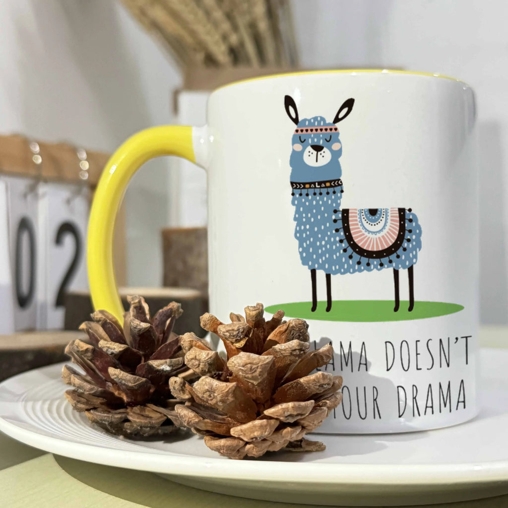 Tasse à Café Llama Drôle en Céramique — Jaune