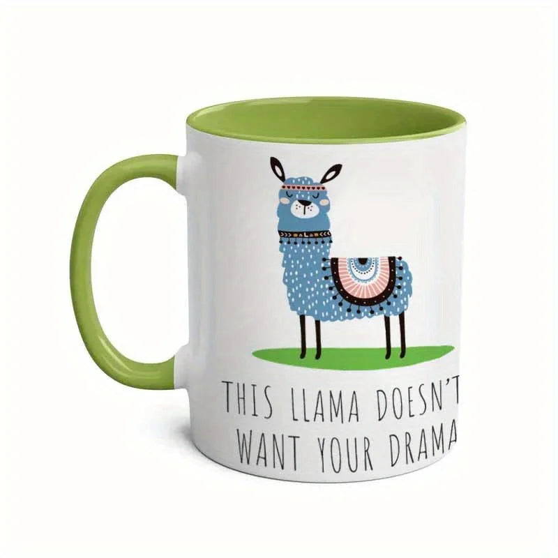 Tasse à Café Llama Drôle en Céramique — Vert, photo 7