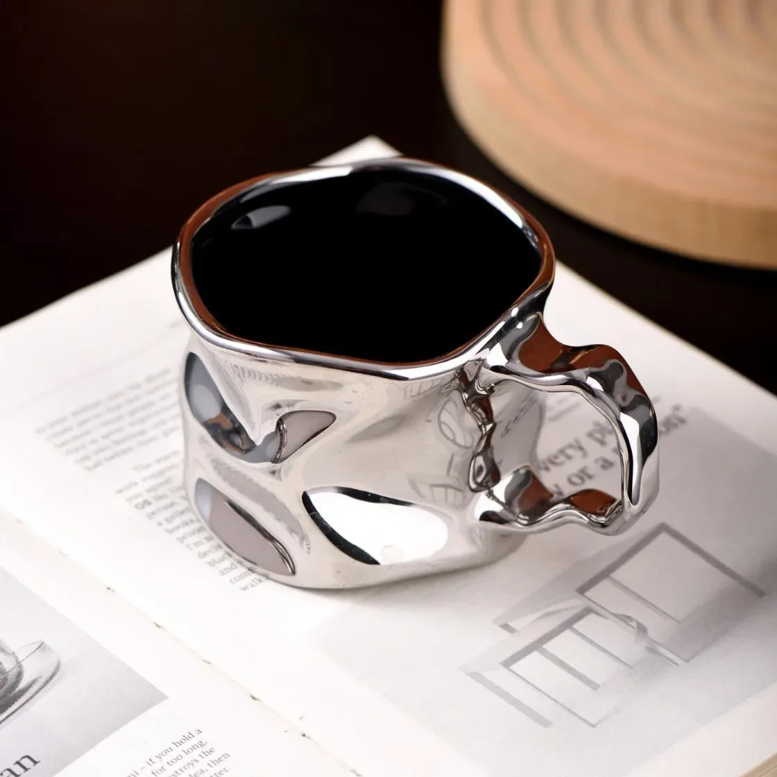 Tasse À Café Moderne En Céramique Argentée