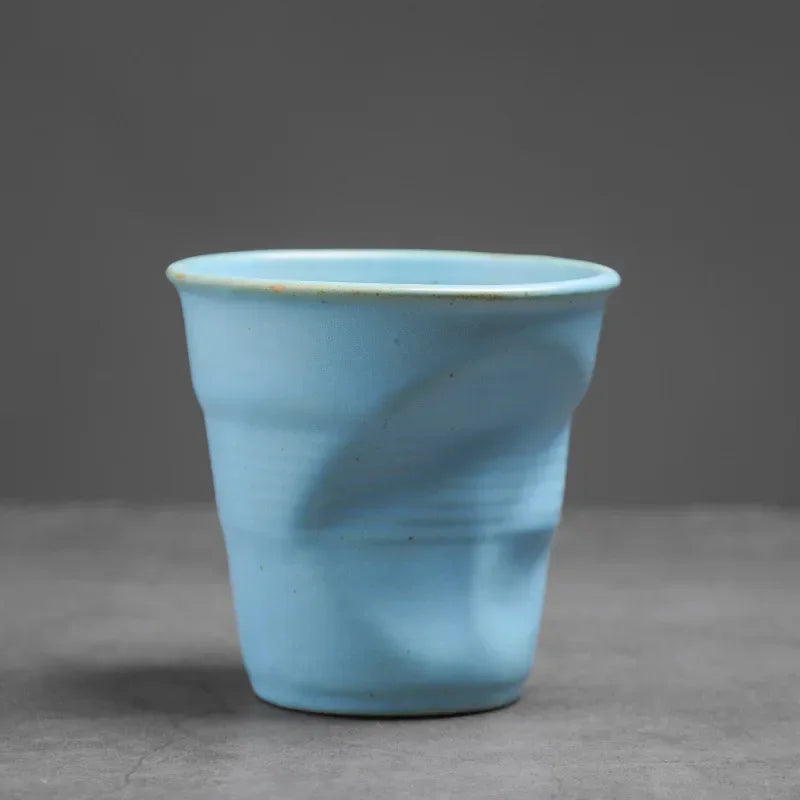Tasse à Café Plissée en Céramique Vintage