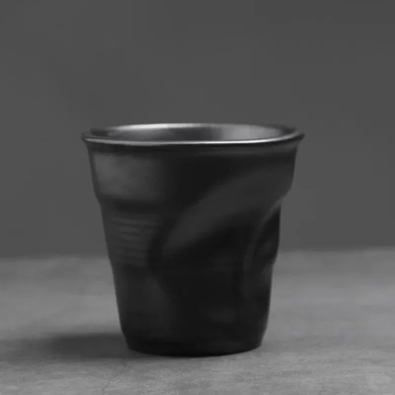 Tasse à Café Plissée en Céramique Vintage