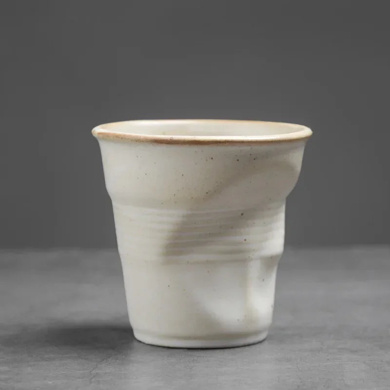 Tasse à Café Plissée en Céramique Vintage