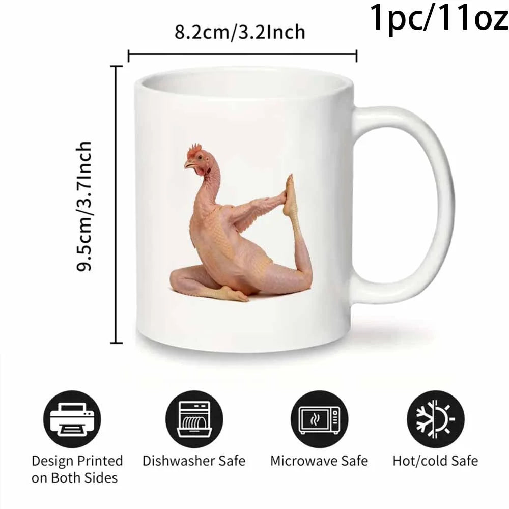 Tasse À Café Poulet De Yoga En Céramique 360 Ml — photo 6