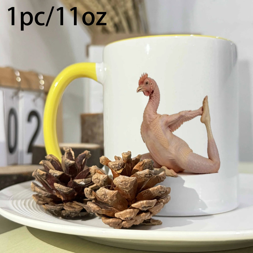 Tasse À Café Poulet De Yoga En Céramique 360 Ml — Jaune, photo 7