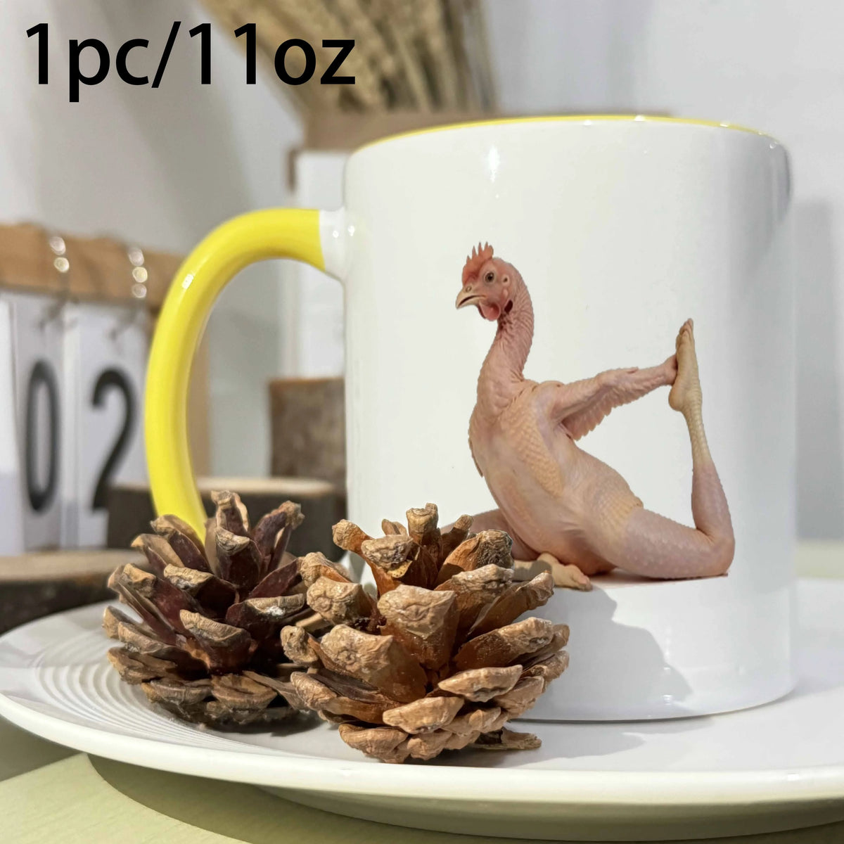 Tasse À Café Poulet De Yoga En Céramique 360 Ml — Jaune, photo 7