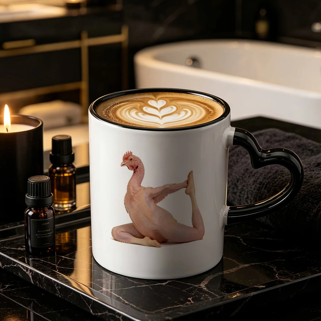 Tasse À Café Poulet De Yoga En Céramique 360 Ml — photo 10