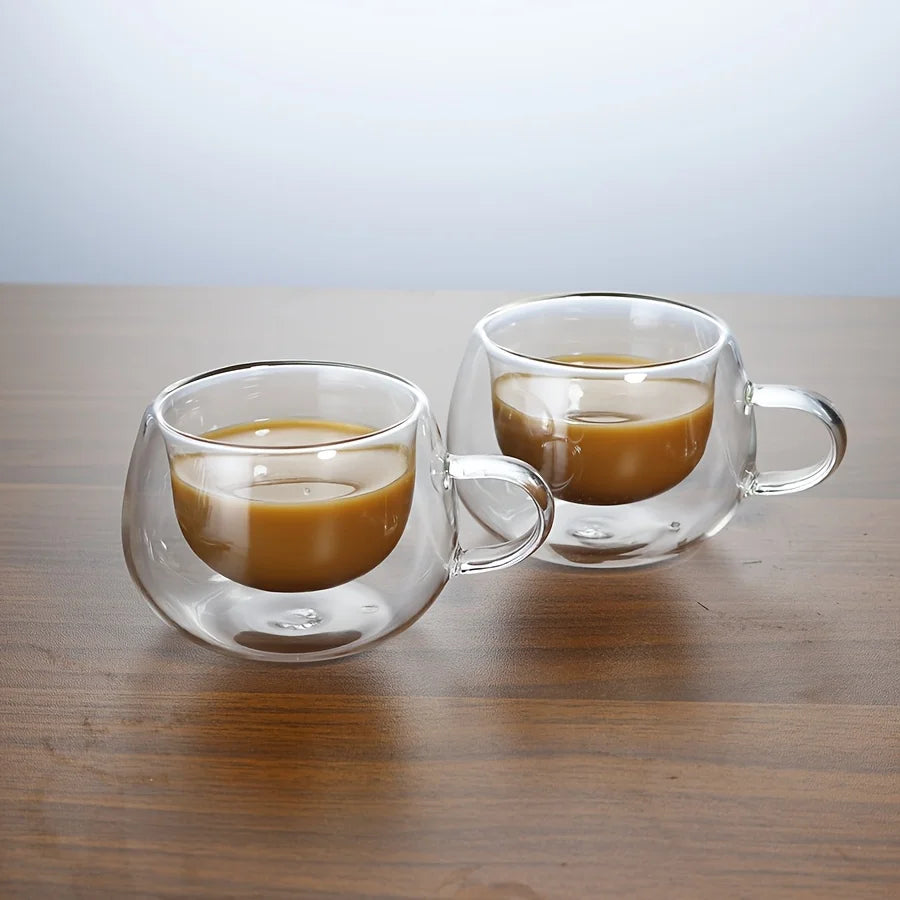 Tasse À Café Transparente À Double Paroi En Verre