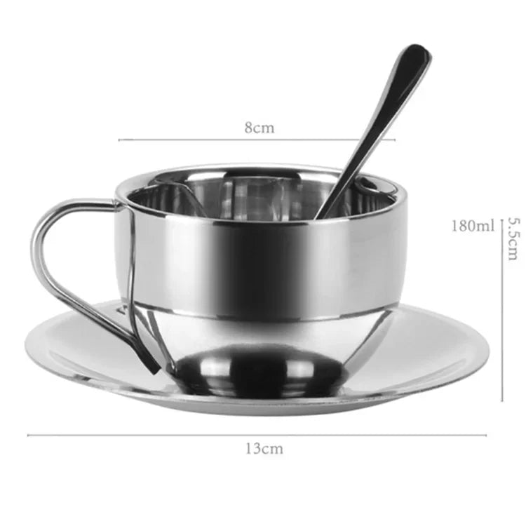 Tasse À Expresso Vintage En Acier Inoxydable