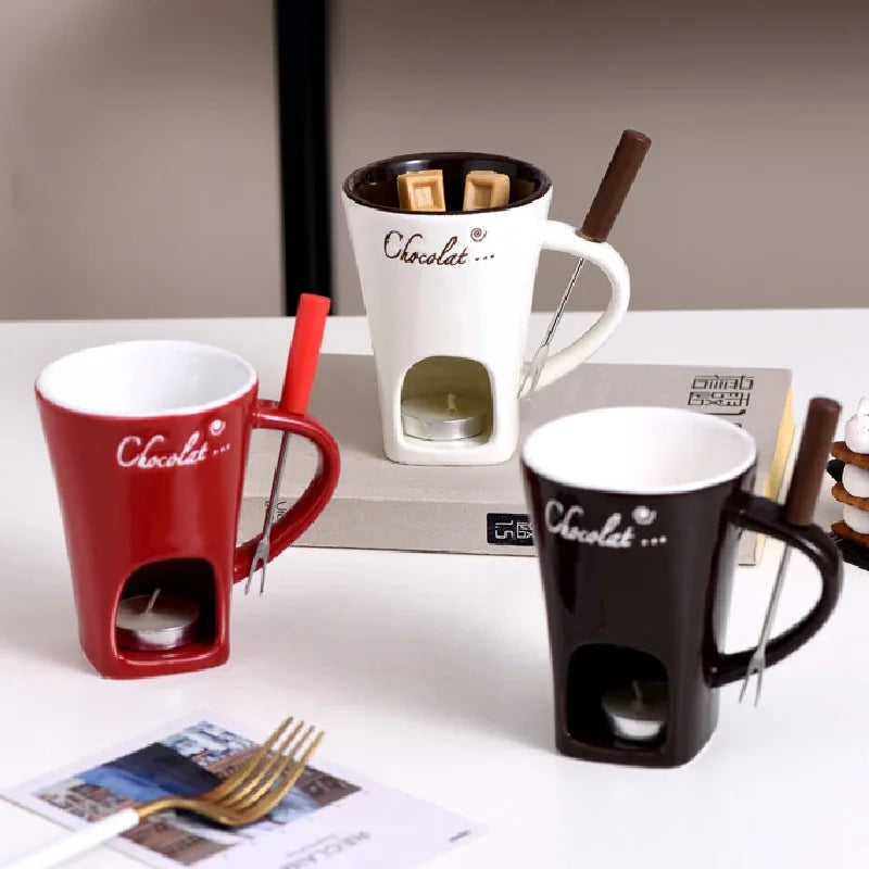 Tasse à Fondue au Chocolat en Céramique