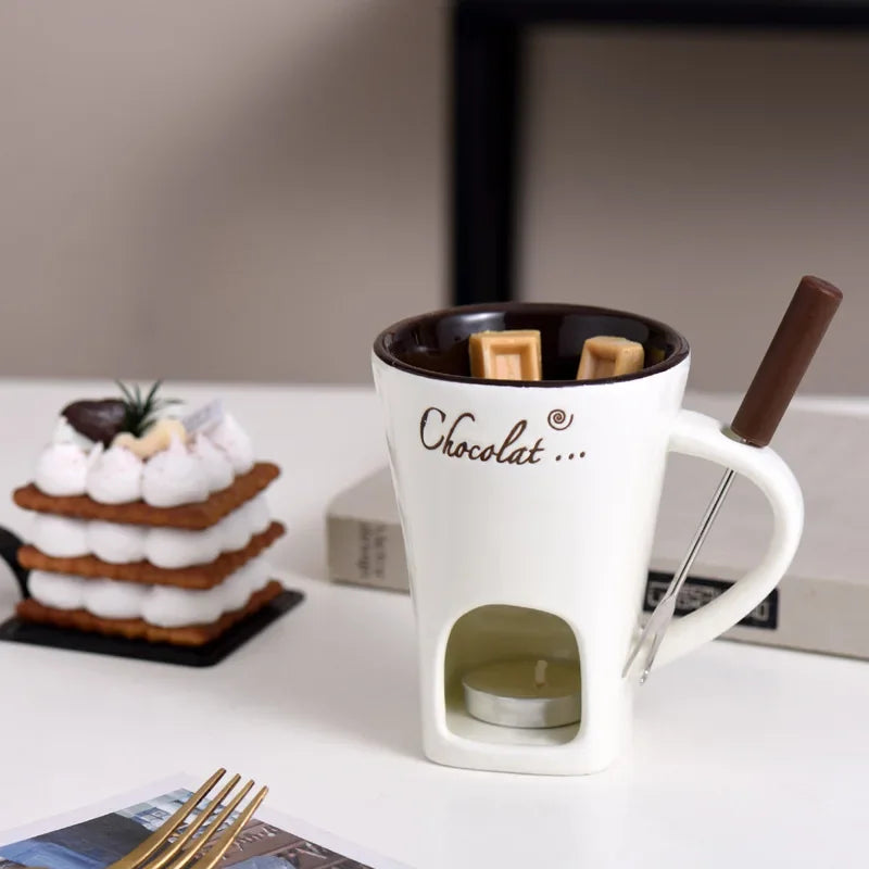 Tasse à Fondue au Chocolat en Céramique
