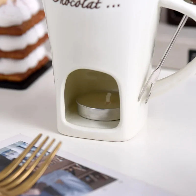 Tasse à Fondue au Chocolat en Céramique