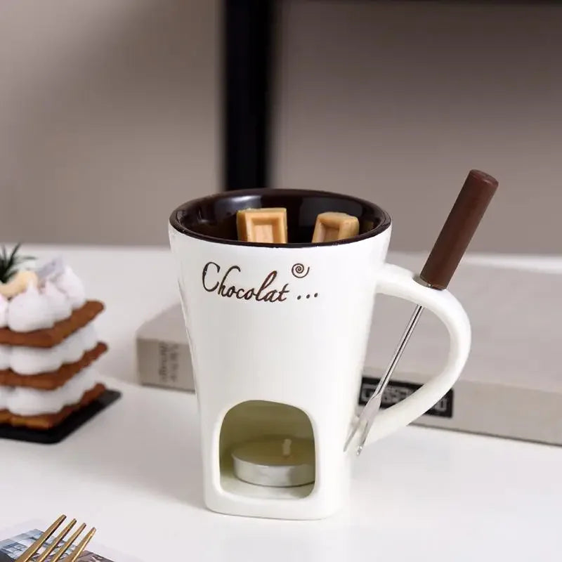 Tasse à Fondue au Chocolat en Céramique