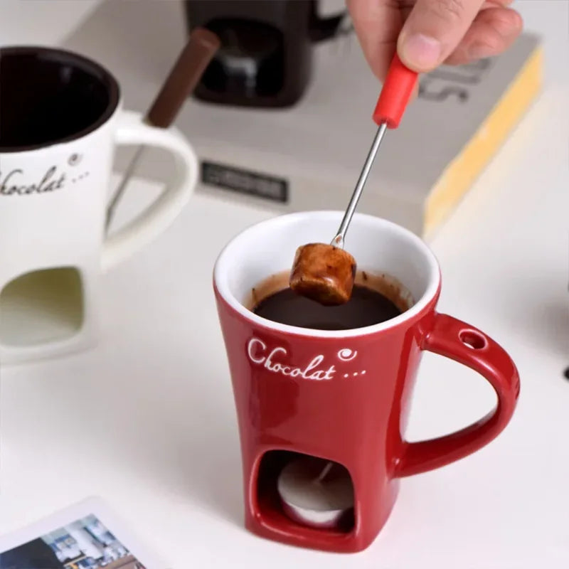 Tasse à Fondue au Chocolat en Céramique