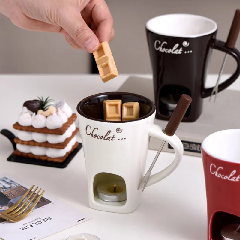 Tasse à Fondue au Chocolat en Céramique